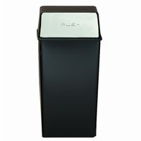 Witt Indoor Pushtop Receptacle 36 Gal. Black with Chrome Accents Steel W-36HT-22