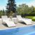 Slim Stacking Pool Lounger White with Pacific Blue Padding Set of 2 ISP0872C-WHI-CPB #3