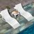 Slim Stacking Pool Lounger White with Pacific Blue Padding Set of 2 ISP0872C-WHI-CPB #4