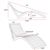 Slim Stacking Pool Lounger White with Pacific Blue Padding Set of 2 ISP0872C-WHI-CPB #6