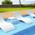 Slim Stacking Pool Lounger White with Pacific Blue Padding Set of 2 ISP0872C-WHI-CPB #9