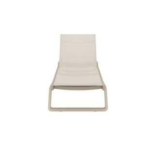 Tropic Sling Chaise Lounge White Frame Taupe Sling ISP708 360° view