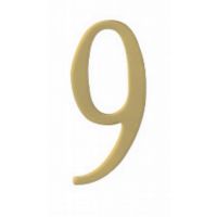 Special Lite 2" Brass Self Adhesive Address Number. Number: 9 BR2-9